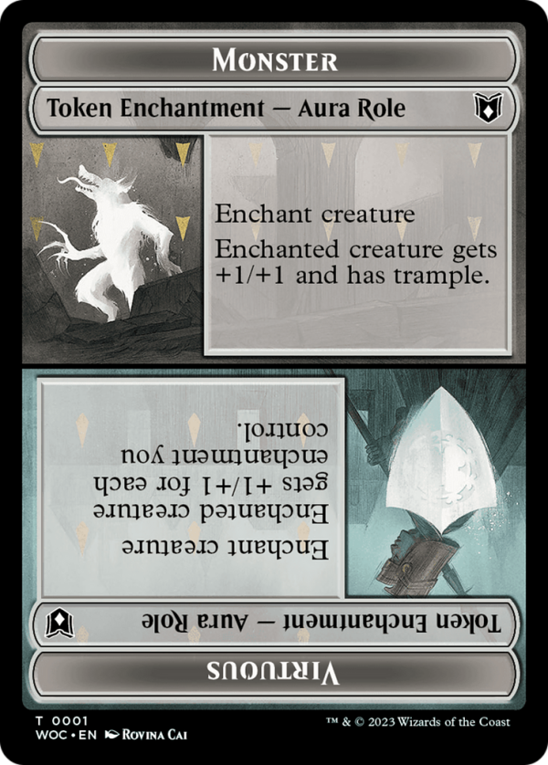 Copy    Monster Role   Virtuous Role Double-Sided Token [Wilds of Eldraine Commander Tokens] Cheap