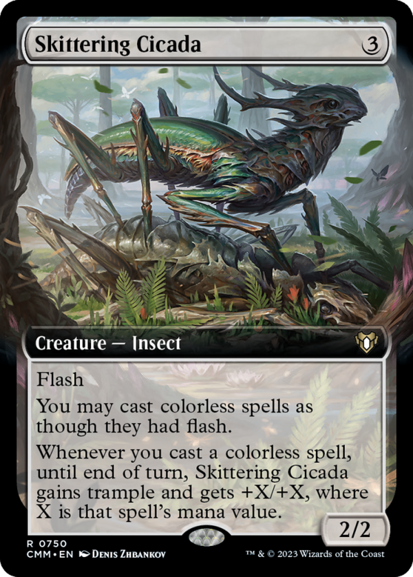 Skittering Cicada (Extended Art) [Commander Masters] Hot on Sale