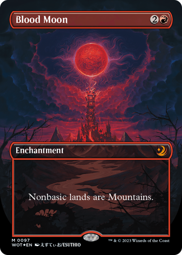 Blood Moon (Anime Borderless) (Confetti Foil) [Wilds of Eldraine: Enchanting Tales] For Cheap