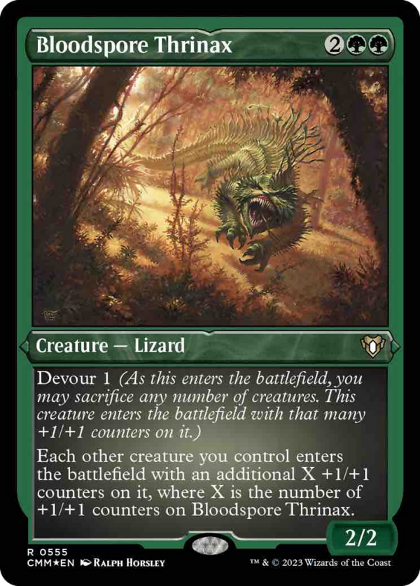 Bloodspore Thrinax (Foil Etched) [Commander Masters] For Cheap