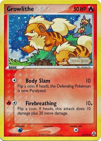 Growlithe (55 92) (Stamped) [EX: Legend Maker] For Discount