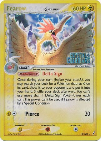 Fearow (18 100) (Delta Species) (Stamped) [EX: Crystal Guardians] on Sale