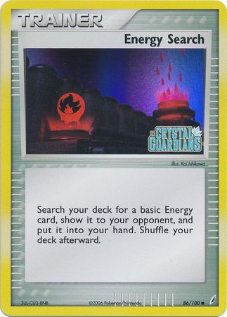 Energy Search (86 100) (Stamped) [EX: Crystal Guardians] For Sale