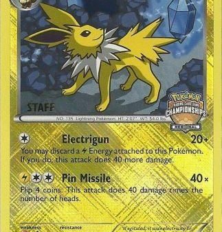 Jolteon (37 108) (Regional Championship 2013 Promo Staff) [Black & White: Dark Explorers] Hot on Sale